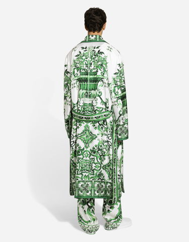 Pižame Dolce & Gabbana Silk Twill Robe With Print Zelena | G031TTHI1SVHV3TN, 2