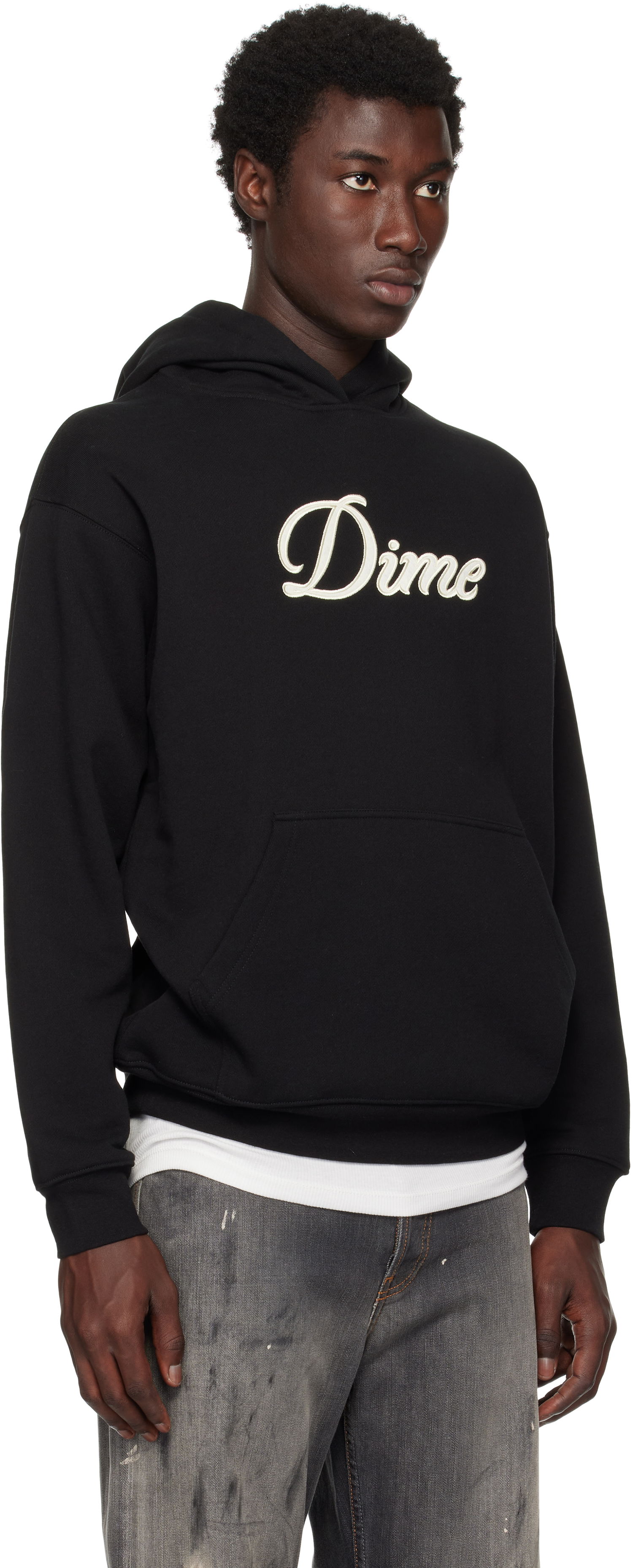 Pulover Dime Cursive Hoodie Črna | DIMESU2543BLK, 1