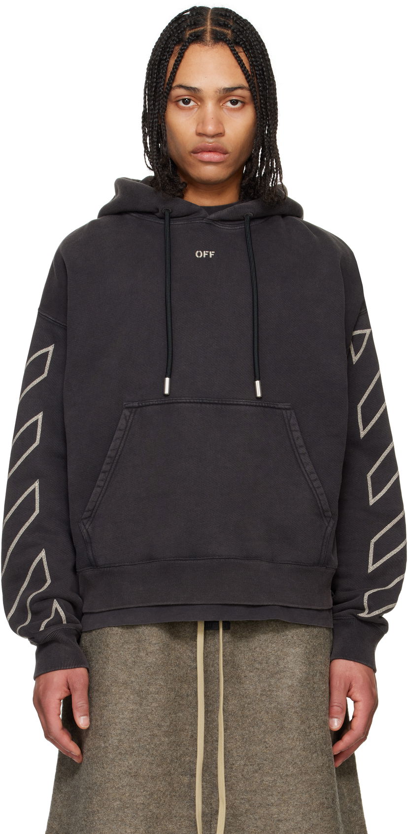 Pulover Off-White Off-White Arrow Skate Martyrdom Hoodie Črna | OMBB085S25FLE00P1361