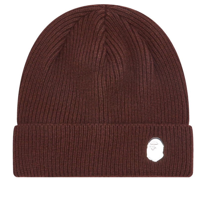 Beanie BAPE One Point Knitted Beanie Rjava | 001HTK801304M-BRW