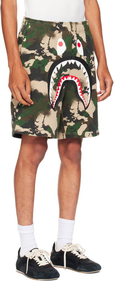 Kratke hlače BAPE Map Camo Regular Fit Shark Sweat Shorts Zelena | 001SPL301001M, 1