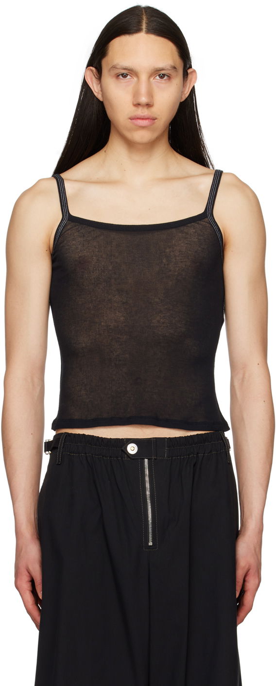 Majica brez rokavov Dion Lee Semi-Sheer Tank Top Črna | C3132S23