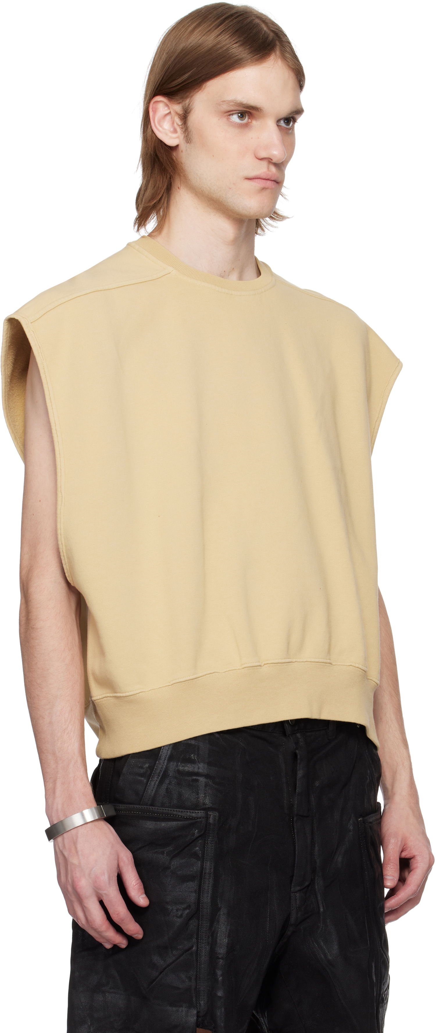 Pleteni pulover Rick Owens Rick Owens DRKSHDW Hollywood Jumbo Tatlin Sleeveless Sweatshirt Bež | DU01E3160 F, 1