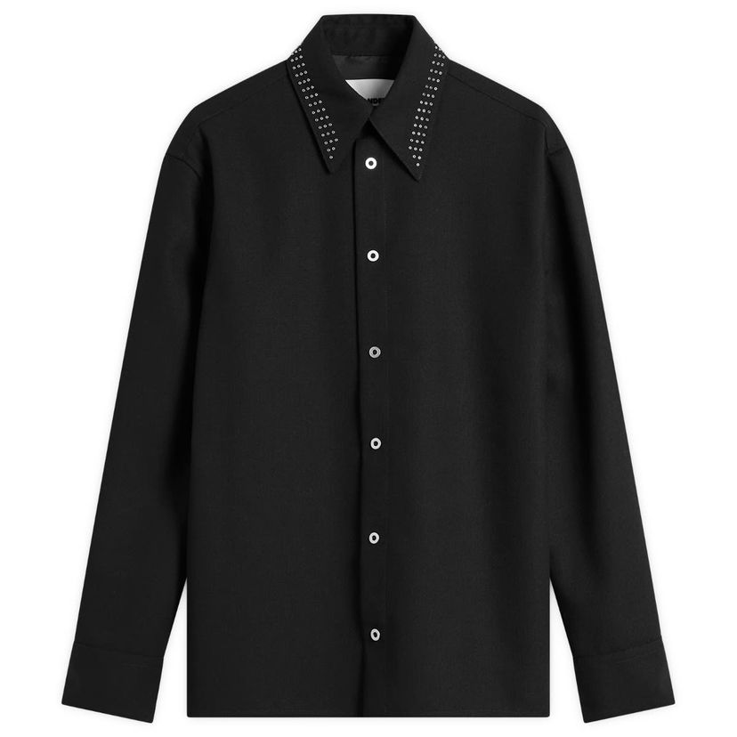 Srajce Jil Sander Jil Sander Wool Canvas Shirt, Size Large Črna | J22DL0318-J41557-001