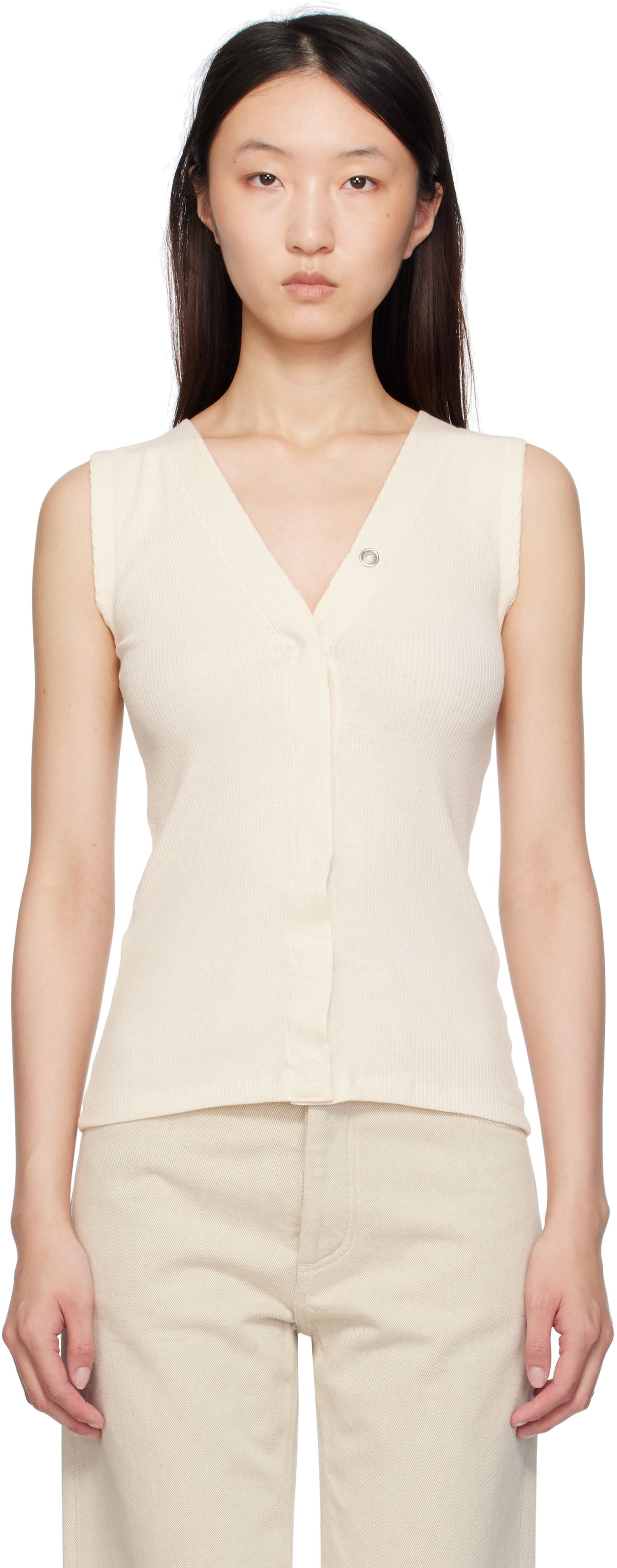 Majica brez rokavov Baserange Baserange Tav Snap Tank Top Bela | TOTVS-RC-SU25, 0