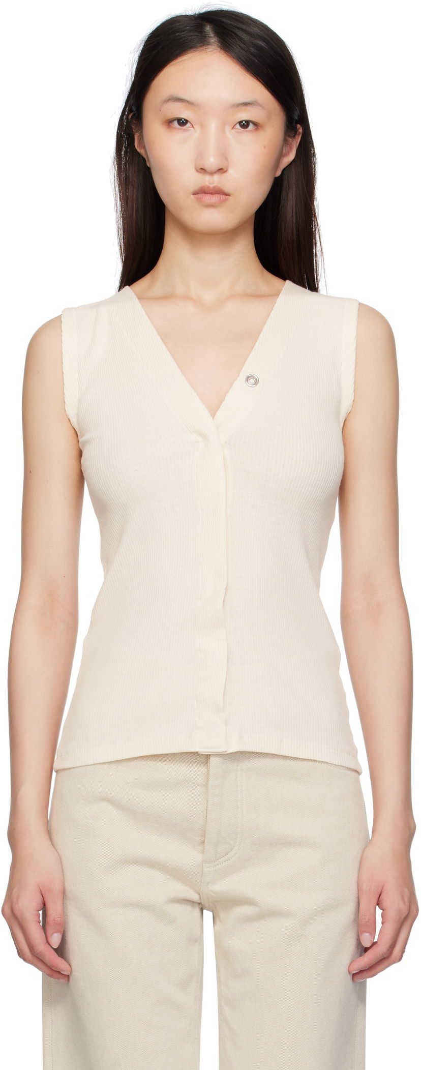 Majica brez rokavov Baserange Baserange Tav Snap Tank Top Bela | TOTVS-RC-SU25