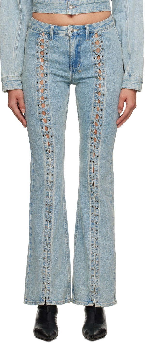 Kavbojke Ksubi Ksubi Soho Dove Lace-Up Flare Jeans Turkizna | WFA23DJ022, 0