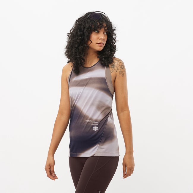 Majica brez rokavov Salomon Core Graphic Training Tank Top Lila | LC2460400