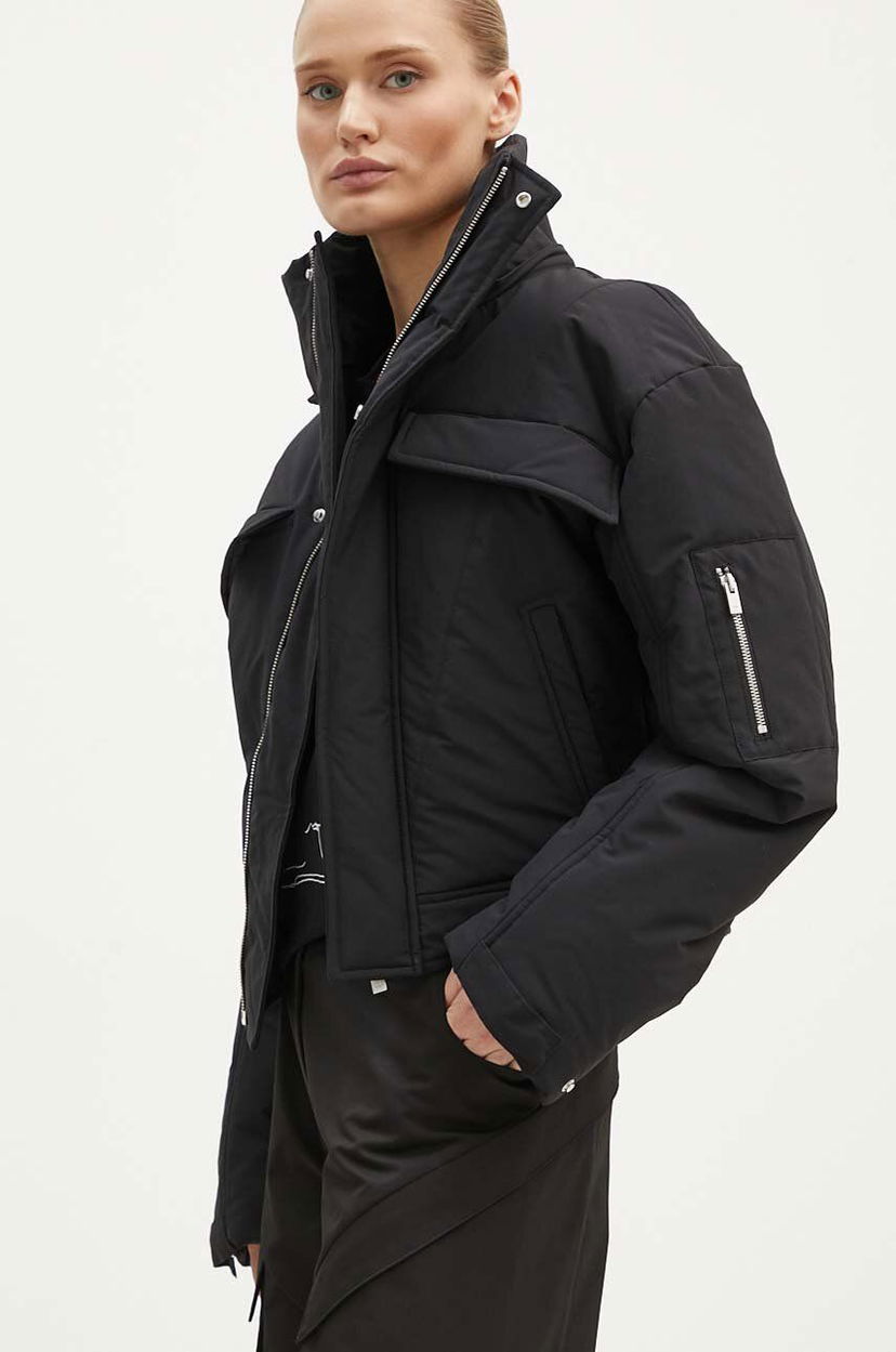 Puhovka HELIOT EMIL Cropped Asymmetrical Puffer Jacket Črna | PREAW24.W.02.132