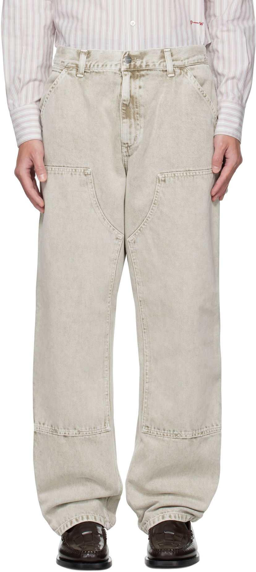 Kavbojke Carhartt WIP Carhartt WIP Double Knee Jeans Bež | I035825
