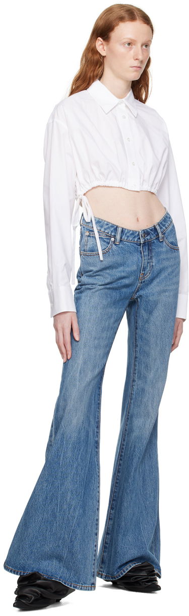 Srajce Alexander Wang Alexanderwang.t Cropped Tie-Hem Shirt Bela | 4WC3231400, 3