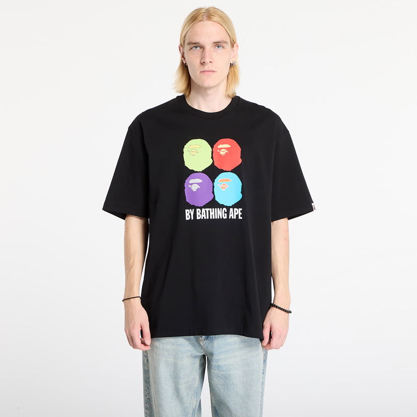 Majica BAPE Apple Graphic Relaxed Fit Tee Črna | 001TEL801308MBLK