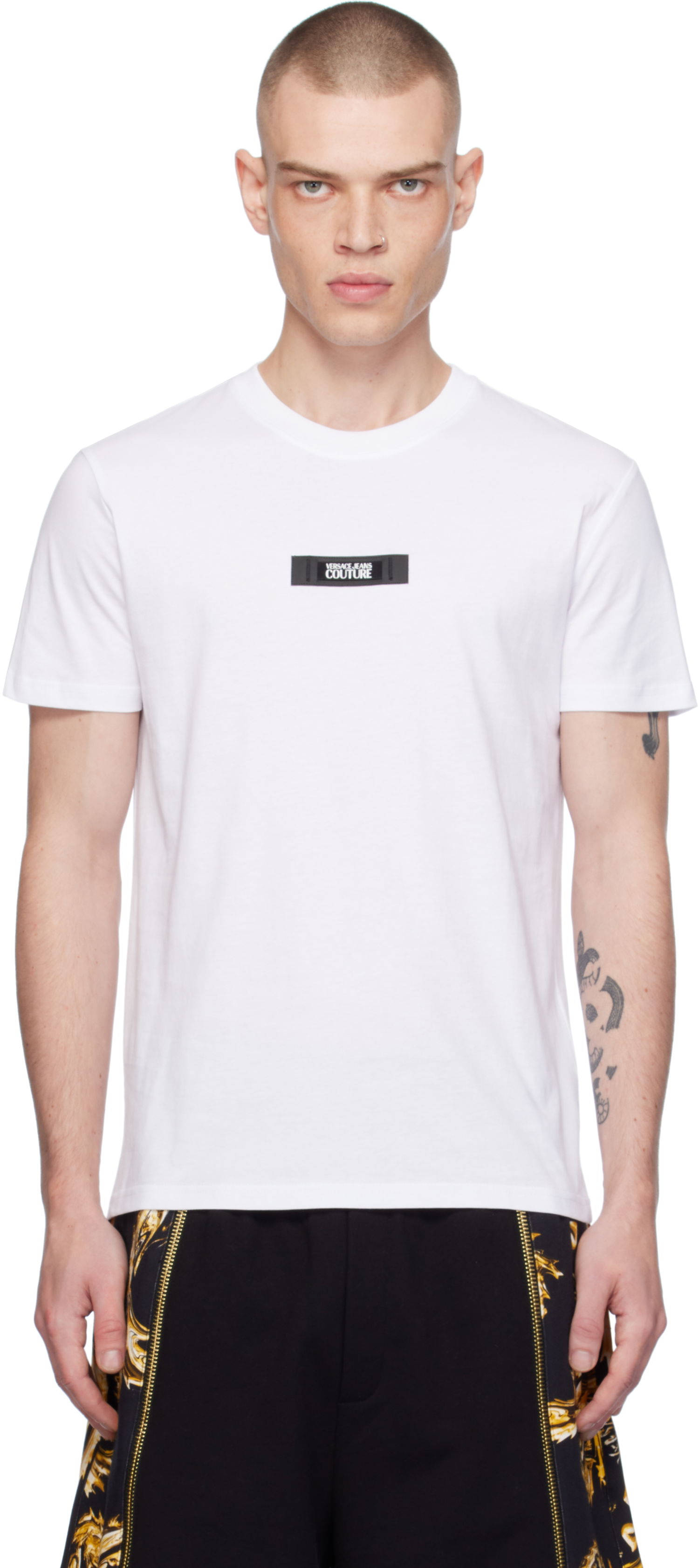 Majica Versace White Patch T-Shirt Bela | E77GAH6S3_EJ0001, 0