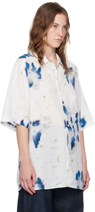 Srajce LEMAIRE LEMAIRE Abstract-Print Short-Sleeve Shirt Bela | SH1101 LF1271, 1