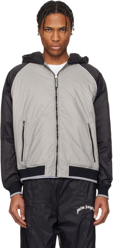 Bomber jakna Palm Angels Palm Angels Curved Logo Windbreaker Jacket Siva | PMEA289S25FAB0010910, 0