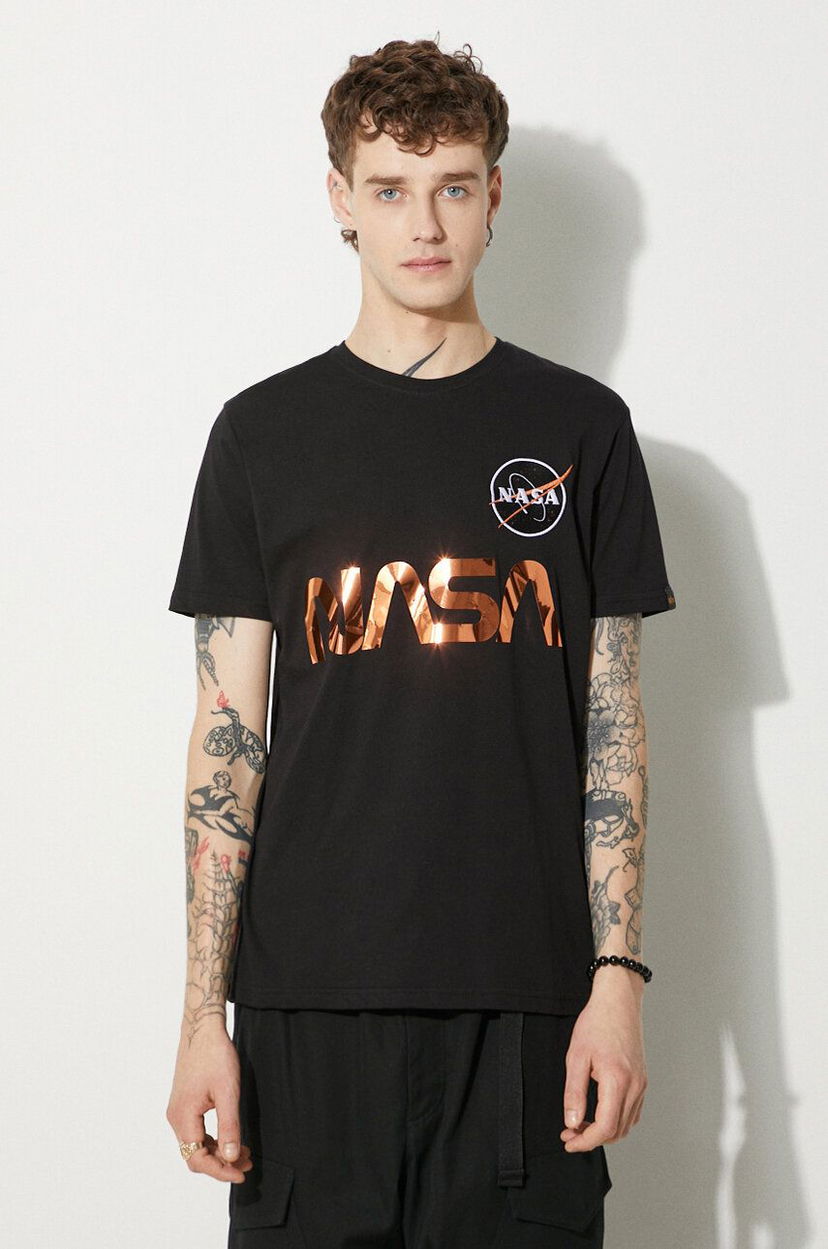 Majica Alpha Industries T-Shirt With Print Črna | 178501.209