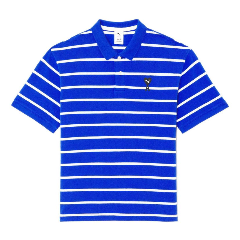 Polo majica Puma Short Sleeve Striped Polo Shirt Modra | 534067-93