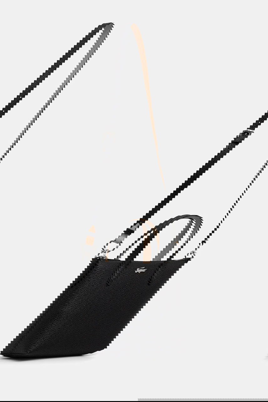 Tote bag Lacoste Pebbled Mini Tote Bag with Shoulder Strap Črna | NF5126AA, 1