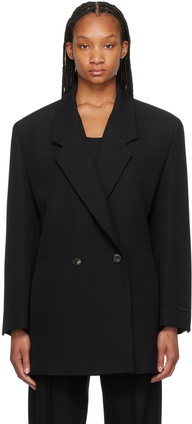 Jakna Fear of God Black Double-Breasted Blazer Črna | FG860-3951HWT
