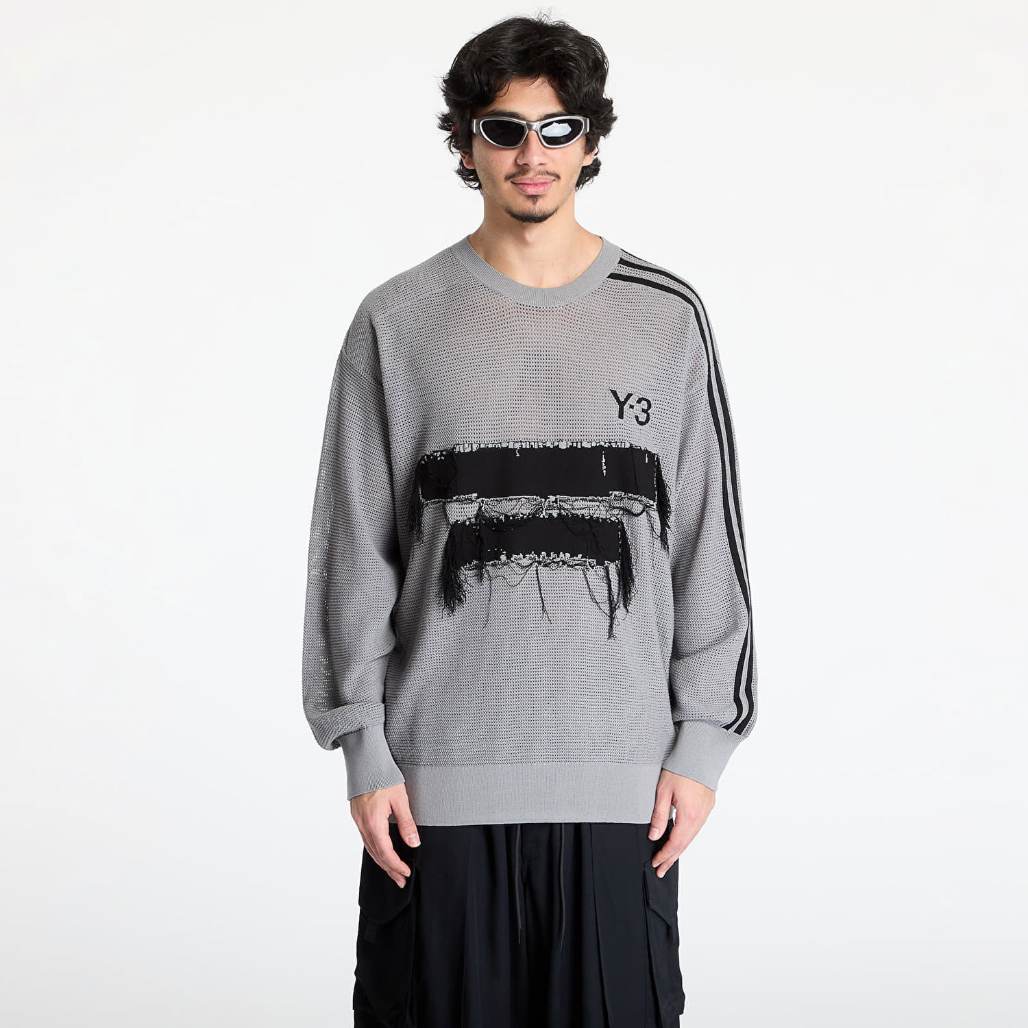 Pleteni pulover Y-3 Y-3 Graphic Knit Crew Sweatshirt Siva | JM3238, 0