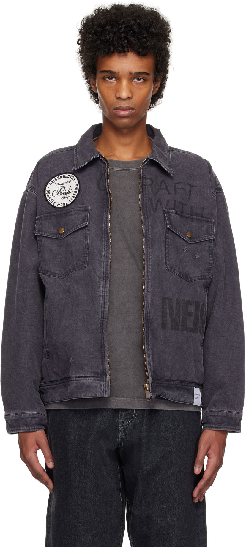 Jakna Neighborhood Neighborhood Duck Work Jacket Siva | 242UTNH-JKM02