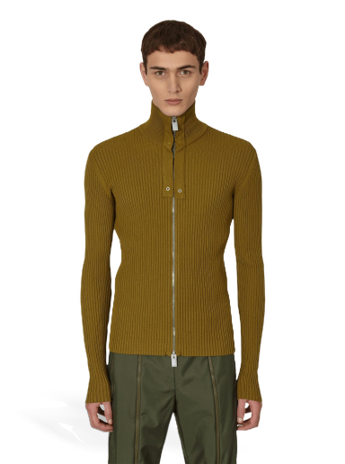 Srajce 1017 ALYX 9SM Small Rib Zip-Up Sweater Green Oranžna | AAMKN0110YA01 GRN0004
