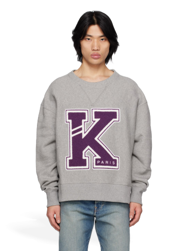 Pulover KENZO Paris Varsity Sweatshirt Siva | FD55SW4944MB