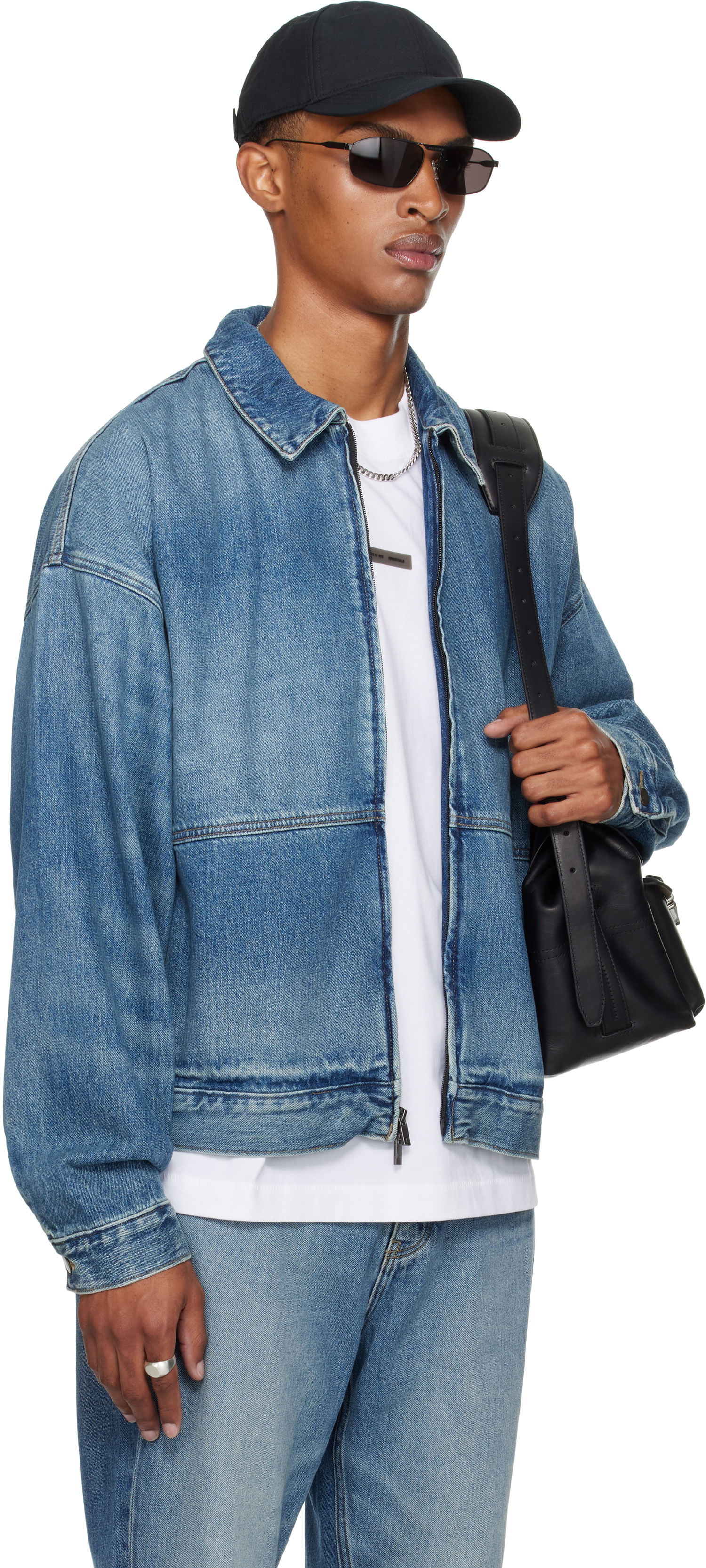Jakna Fear of God Fear of God ESSENTIALS Denim Trucker Jacket Modra | 202SP254270F, 1