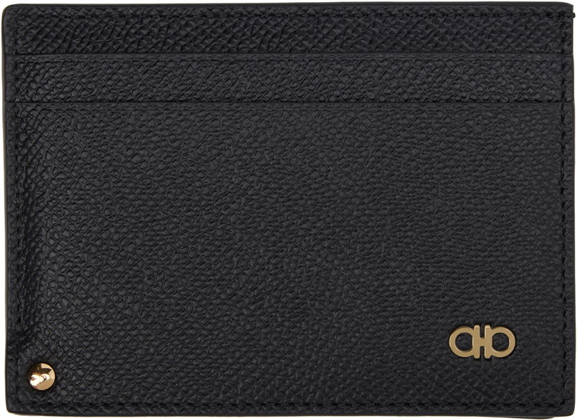 Denarnica FERRAGAMO Card Holder Leather Črna | 775660