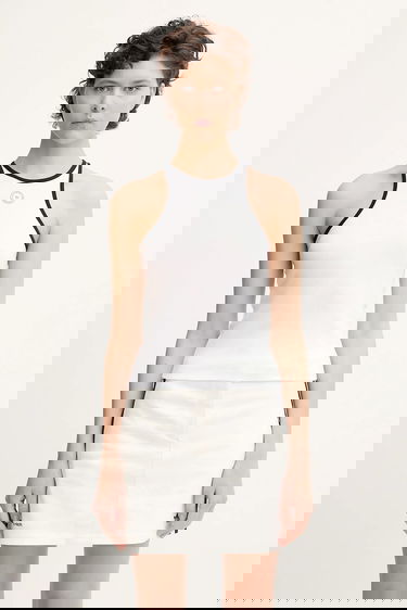 Majica brez rokavov Sporty & Rich Sporty & Rich Srhwc Ribbed Tank Top Bela | TO080622305WH01, 0