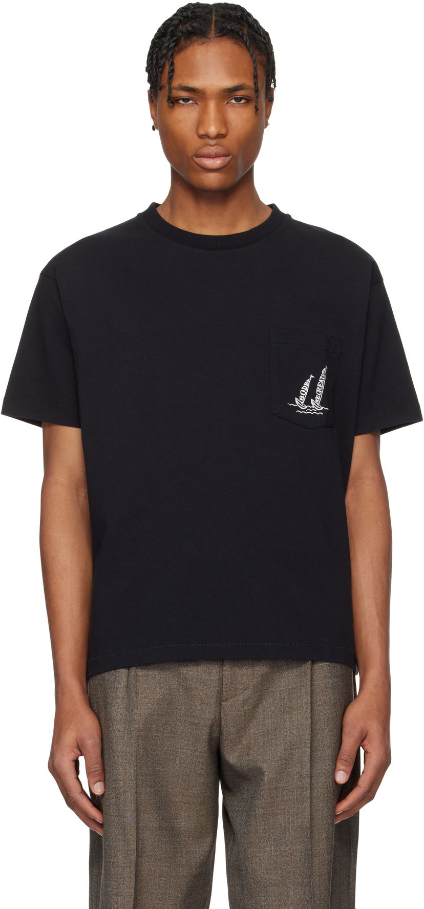 Majica Bode Bode 'Recreation' Sails Pocket Tee Črna | MRS25CS052