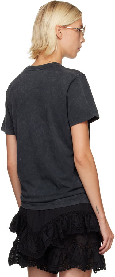 Majica Isabel Marant Étoile Etoile Zoeline Short Sleeve Washed Graphic Print T-Shirt Črna | TS0147FA-C3N07E, 2