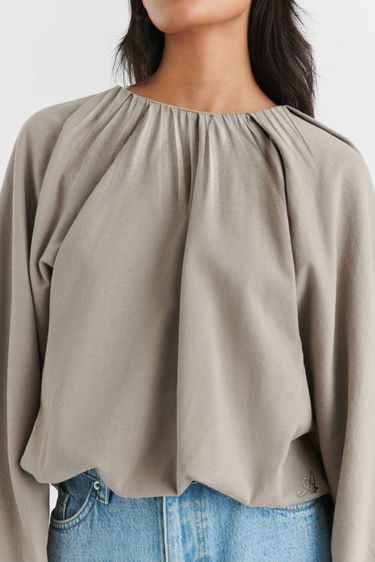 Pleteni pulover AXEL ARIGATO Sade Gathered Pullover Rjava | A2109002, 6