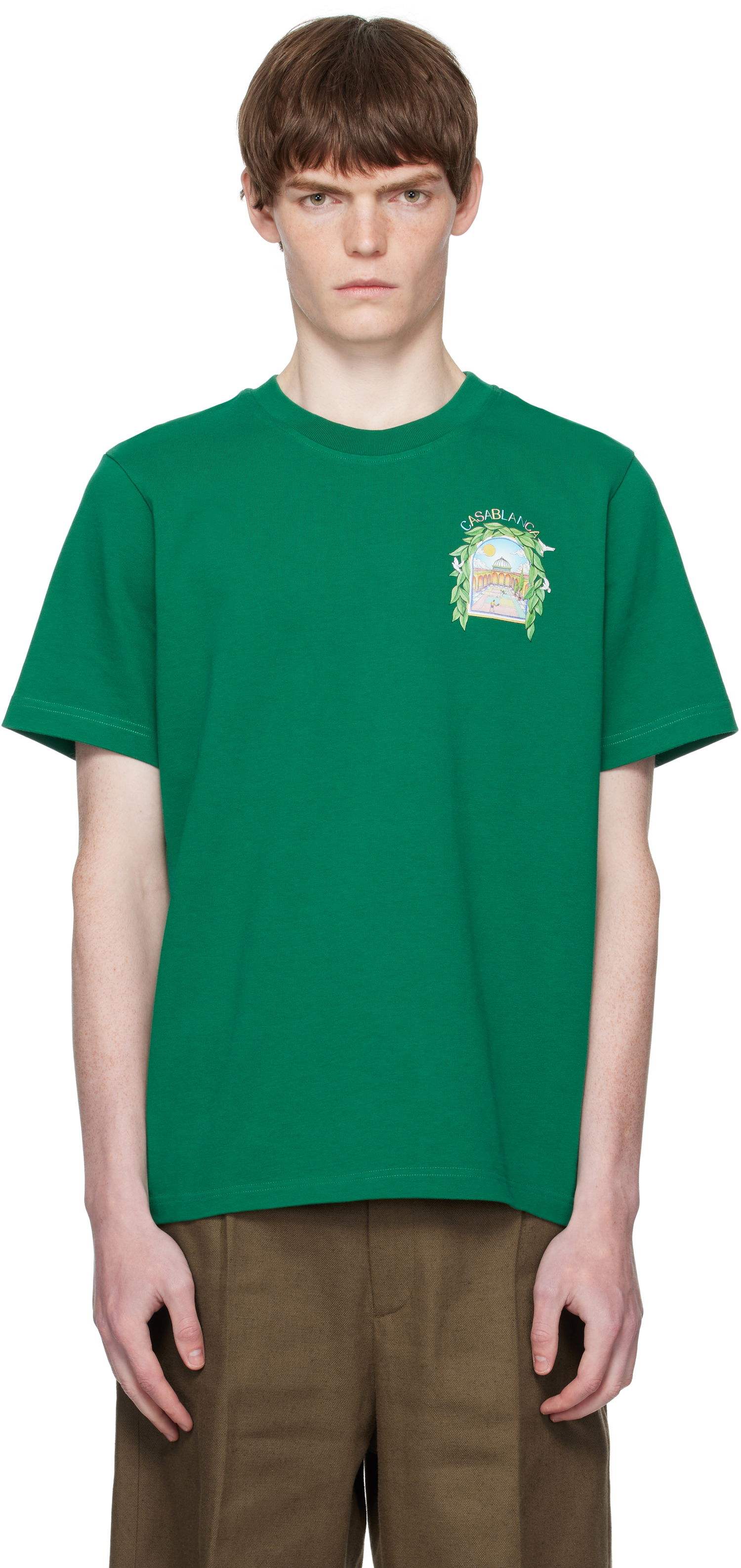 Majica Casablanca Casablanca L'Arche De Tennis T-Shirt Zelena | MPF25-JTS-001-17-EX-FLANNELS, 0