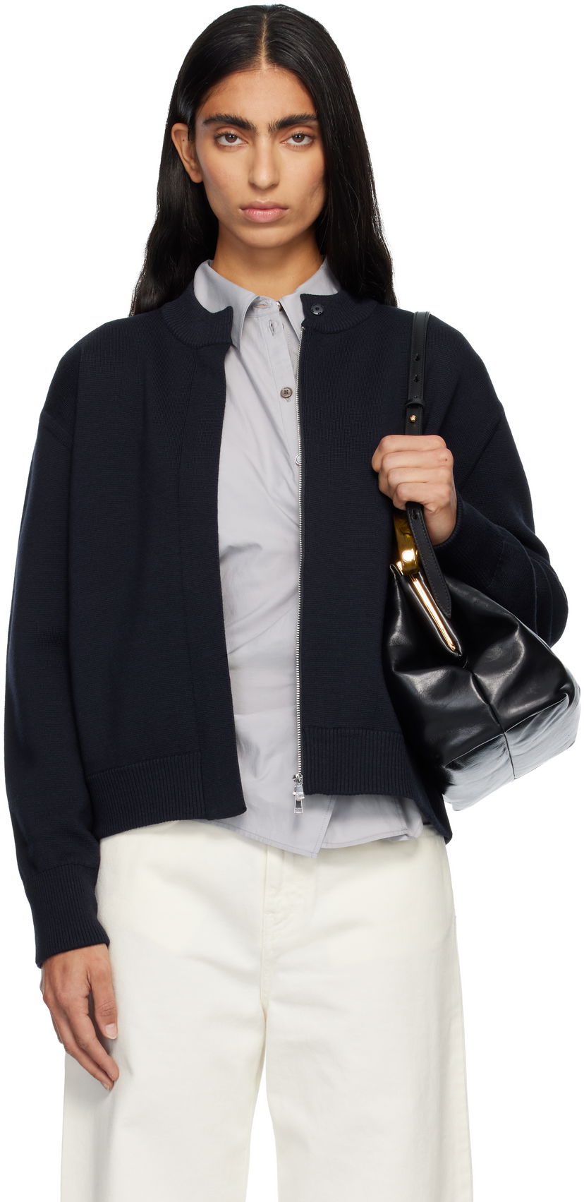 Pleteni pulover Max Mara Pelago Cardigan Mornarica | 2521346022600