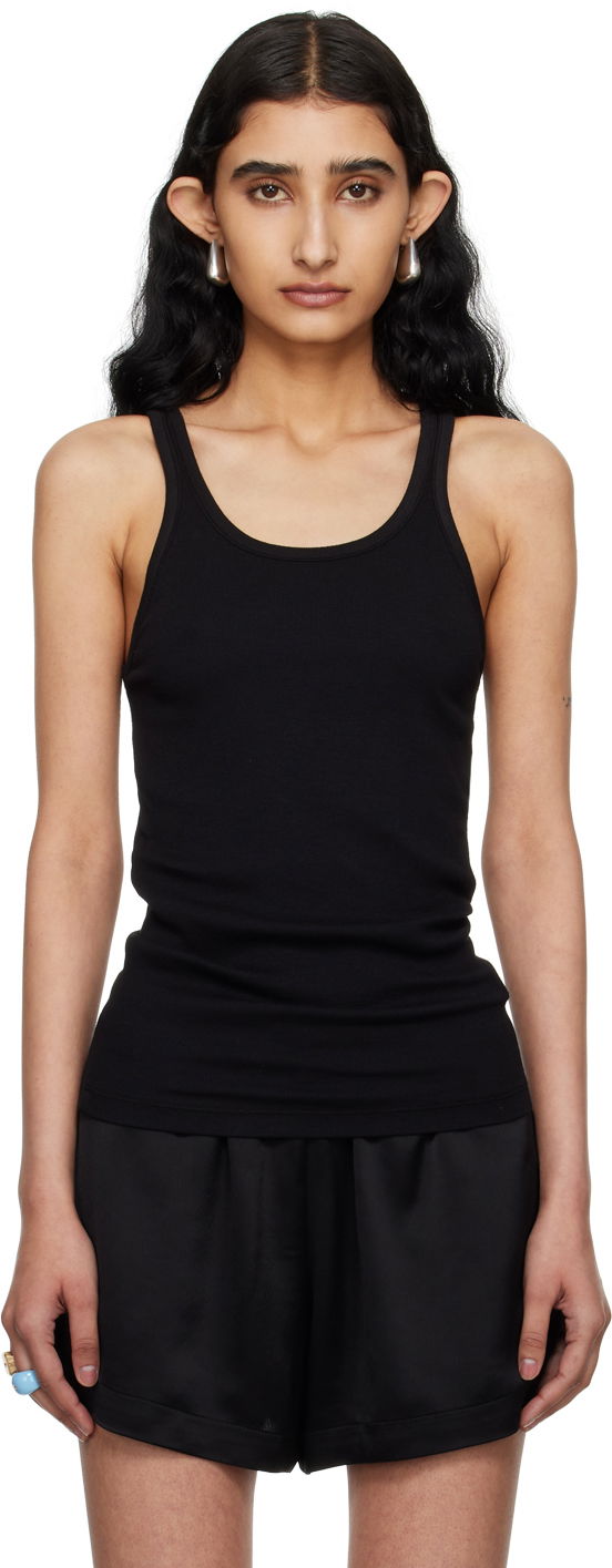 Majica brez rokavov AGOLDE Ribbed Tank Top Črna | A7278B-1095