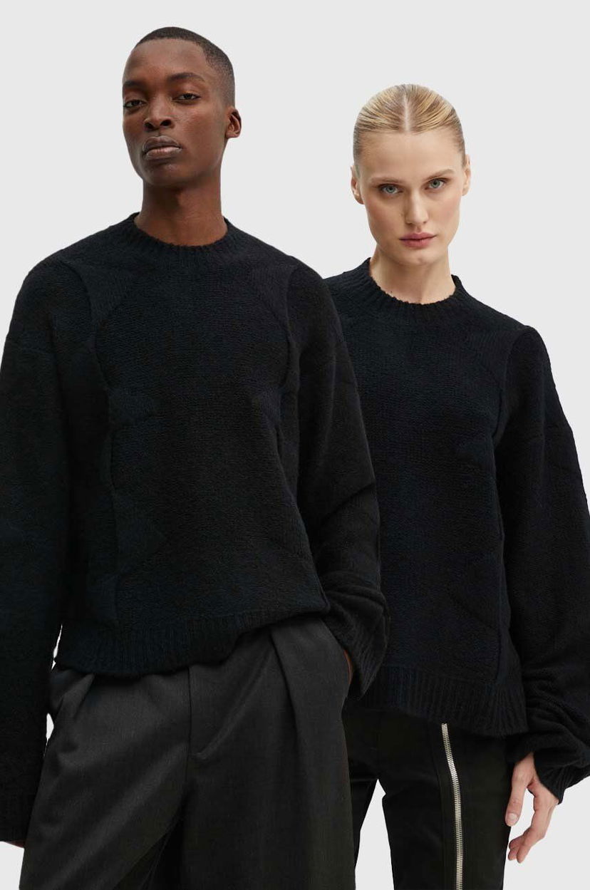 Pleteni pulover HELIOT EMIL Black Warm Wool Sweater Črna | PREAW24.M.07.063.BLK01