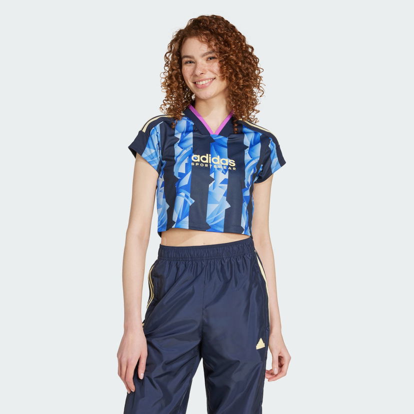 Krop-top adidas Performance Tiro Cropped Soccer Jersey Modra | IX3728