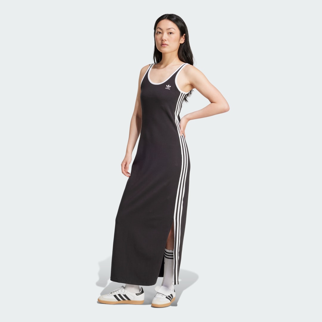 Obleke adidas Performance 3-Stripes Tank Maxi Dress Črna | JD4619, 0