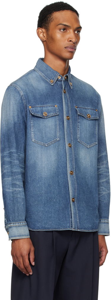 Srajce Versace Versace Denim Shirt Modra | 1013887_1A14406, 1