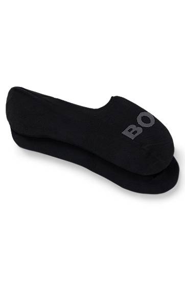 Nogavice BOSS Two-Pack Invisible Cotton Blend Socks Črna | 50516402