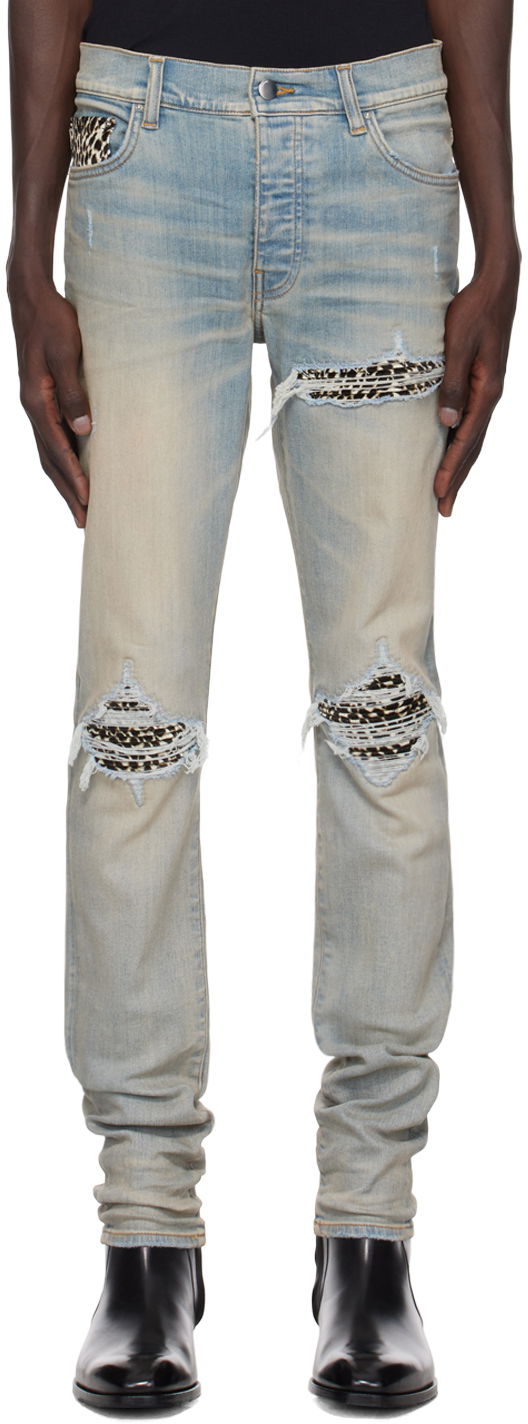 Kavbojke AMIRI Leopard MX1 Jeans Modra | AMDNSY1080