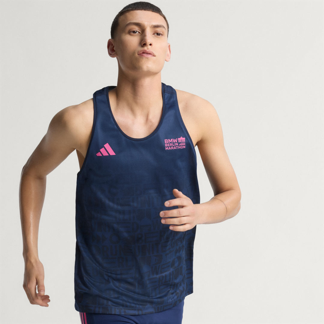 Majica brez rokavov adidas Performance Running Tank Top All-Over Print BMW Berlin-Marathon 2025 Mornarica | KB3699, 0