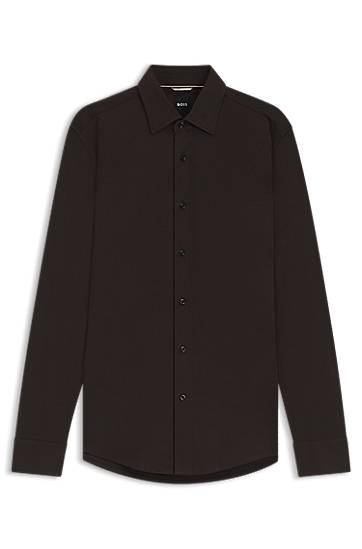 Srajce BOSS Slim-fit mercerised cotton shirt Rjava | 50550694