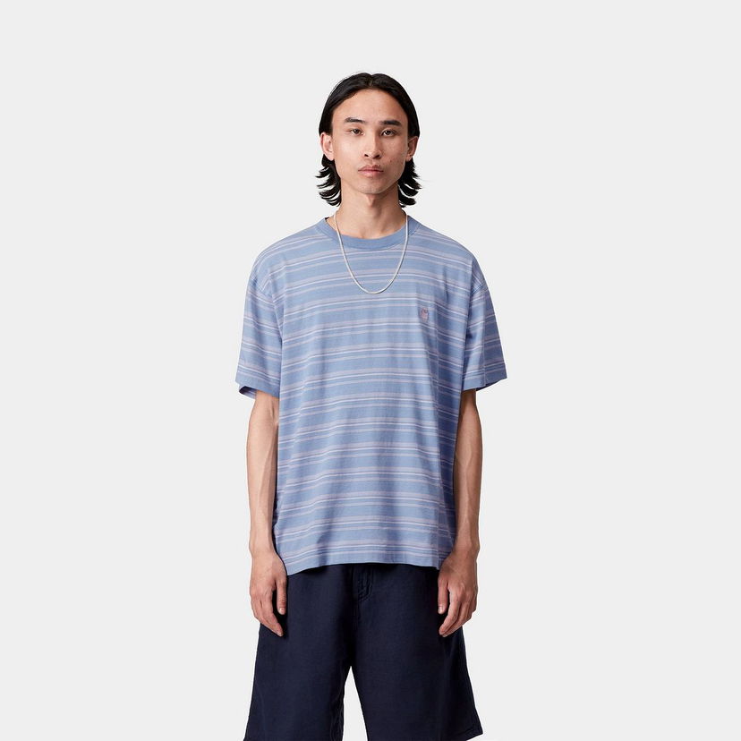 Majica Carhartt WIP Carhartt WIP Brodine Stripe Short Sleeve T-Shirt Modra | I035168_6