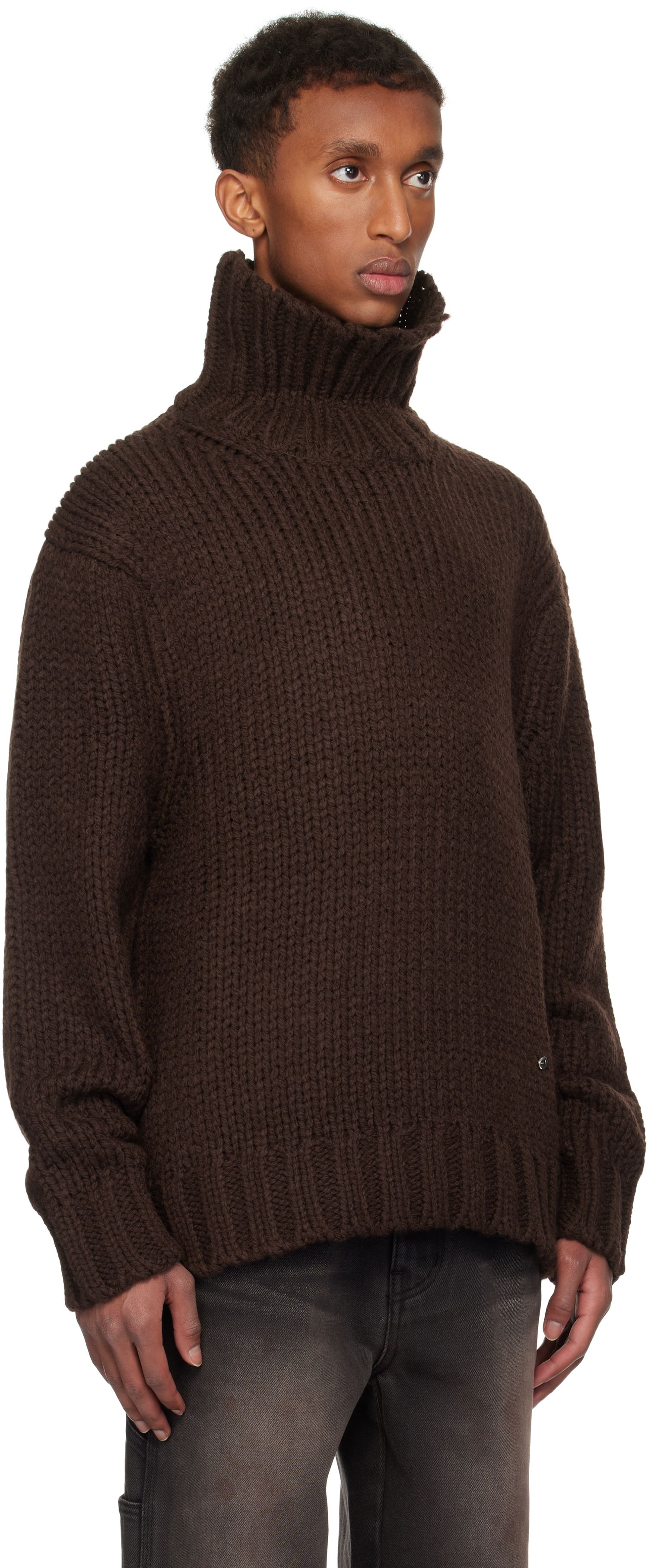 Pleteni pulover We11done We11done Chunky Turtleneck Sweater Rjava | WD-KT3-24-651-U-BR, 1