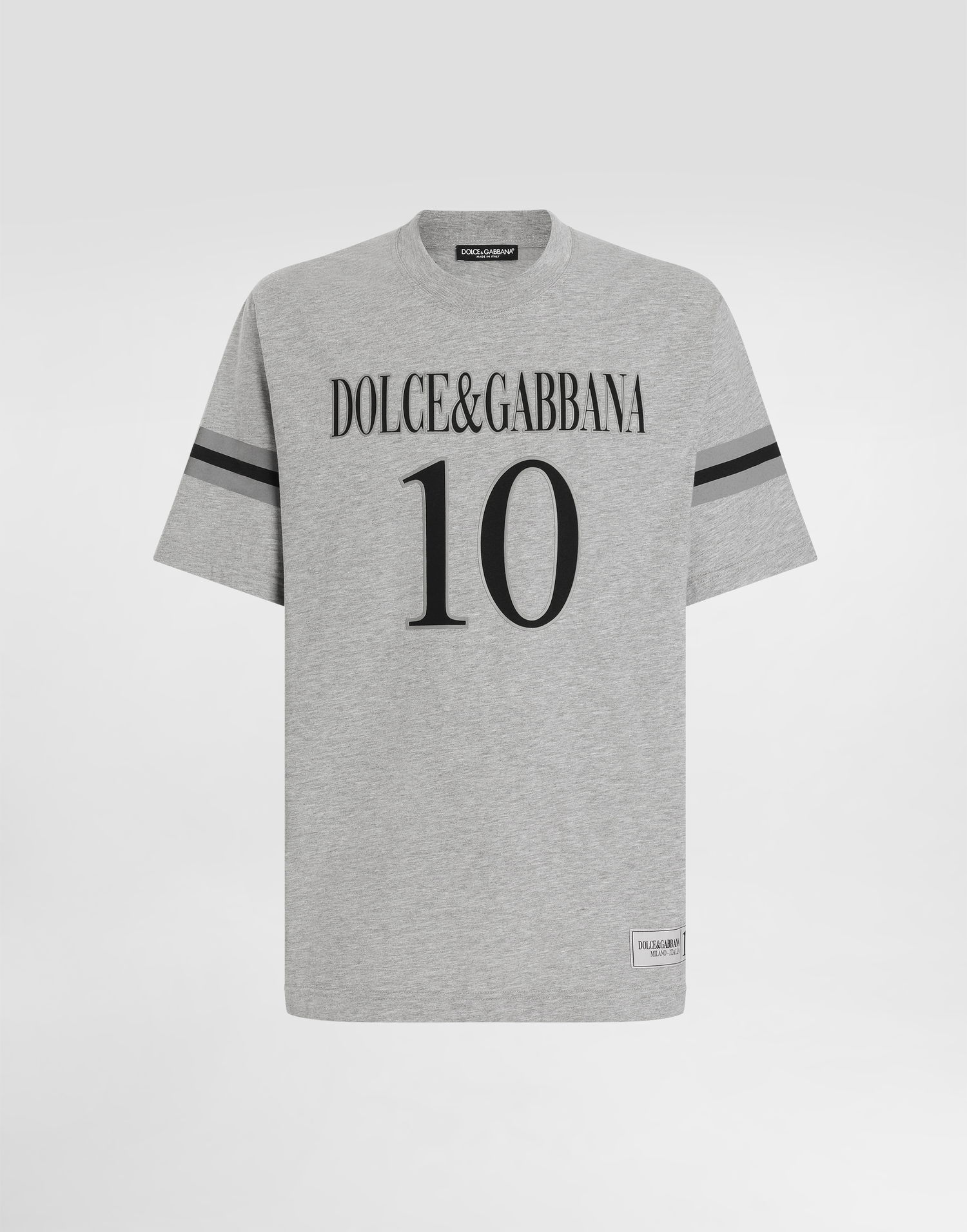 Majica Dolce & Gabbana Dolce & Gabbana Cotton T-Shirt with Logo and Number 10 Print Siva | G8SH7TG7O2OS8290, 0
