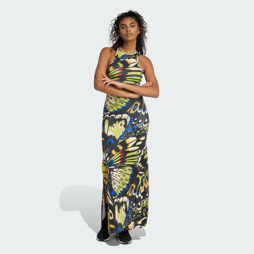 Obleke adidas Performance adidas X FARM Butterfly Print Maxi Dress Večbarvna | JL8610