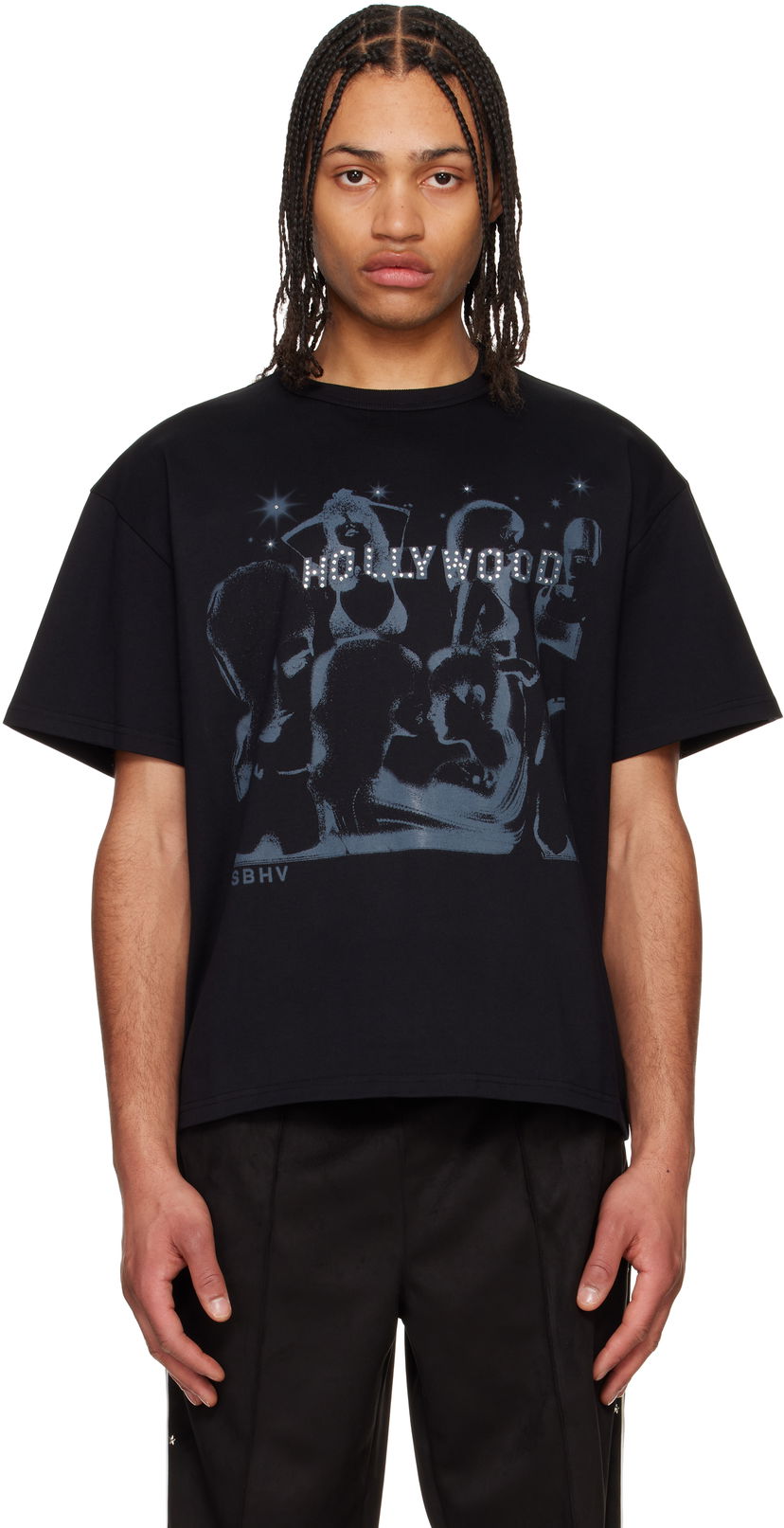 Krop-top MISBHV MISBHV 'Hollywood' Graphic T-Shirt Črna | 250M111