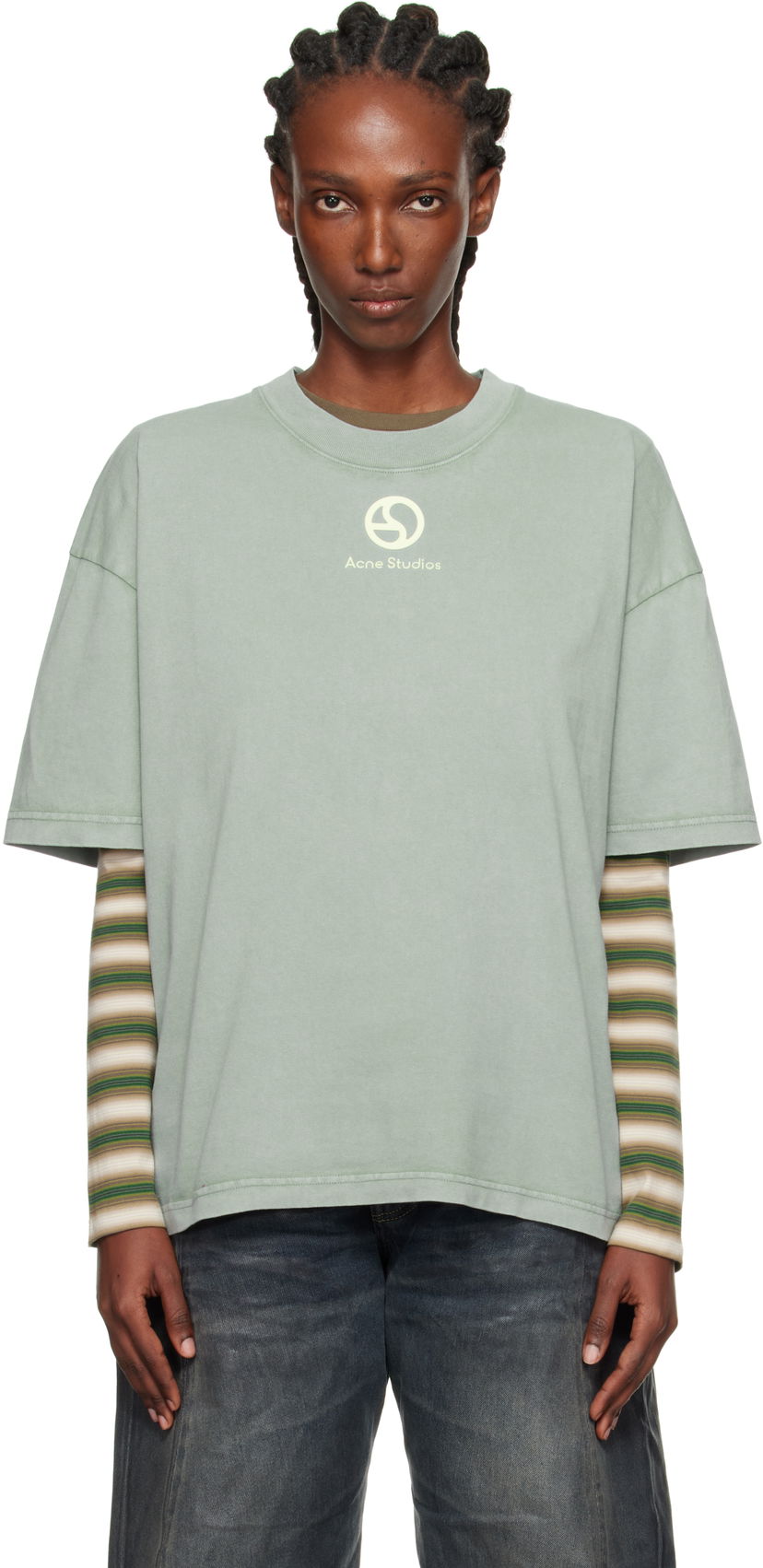 Majica Acne Studios Acne Studios Logo T-Shirt Zelena | CL0360-